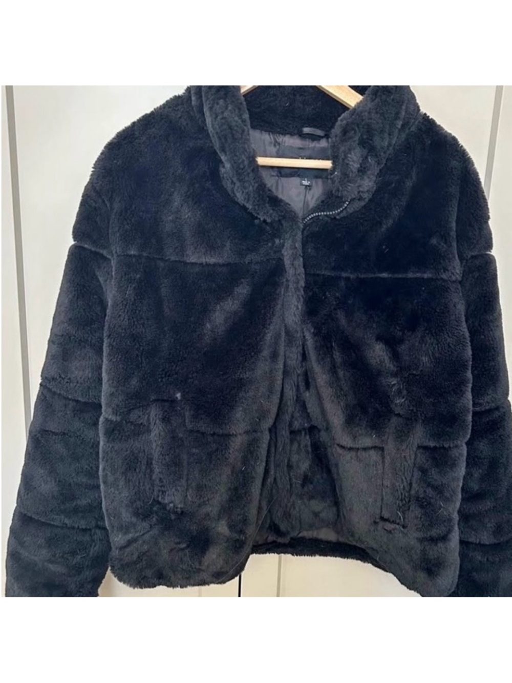 Plush Black Faux Fur Jacket